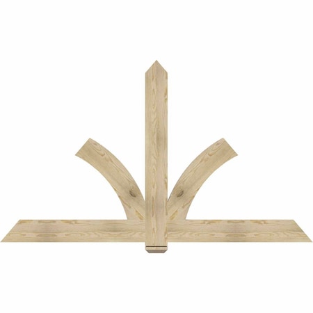Ekena Millwork Redmond Rough Sawn Timber Gable Bracket, Douglas Fir, 84"W x 49"H x 2"D x 6"F, 14/12 Pitch GBW084X49X0206RED00RDF